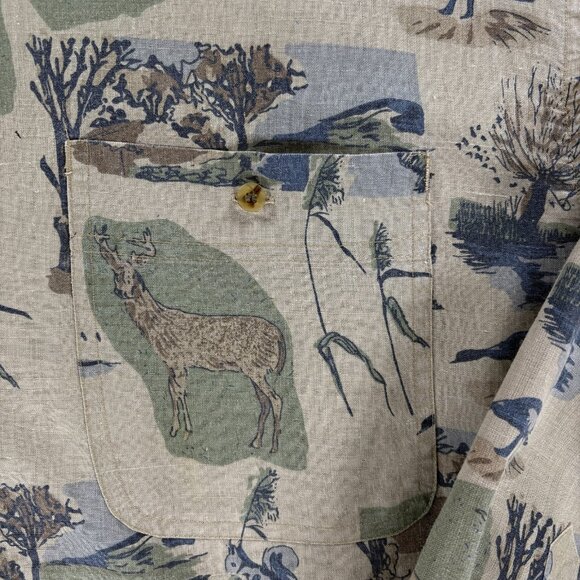 Bugle Boy Shirt Men XL Deer Wildlife Long Sleeve Vintage 90's All Over Print - Picture 11 of 11